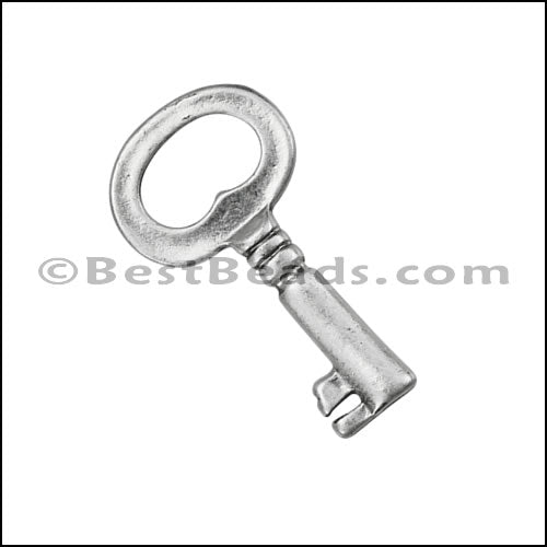 Pewter Key Charm 26 ANTIQUE SILVER - piece