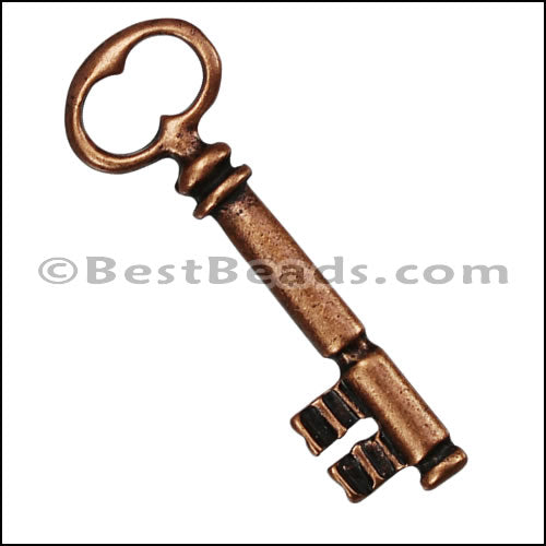 Pewter Key Charm 29 ANTIQUE COPPER - piece