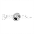 1mm round FACETED bead ANT SILVER - 10 pcs