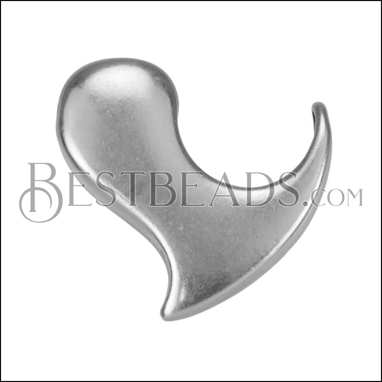 10mm Heart Bead Frame ANT SILVER - 10 pcs