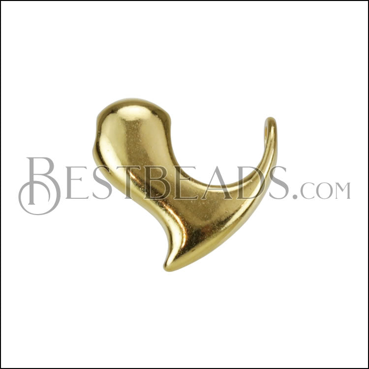 6mm Heart Bead Frame Bead SHINY GOLD - 10 pcs