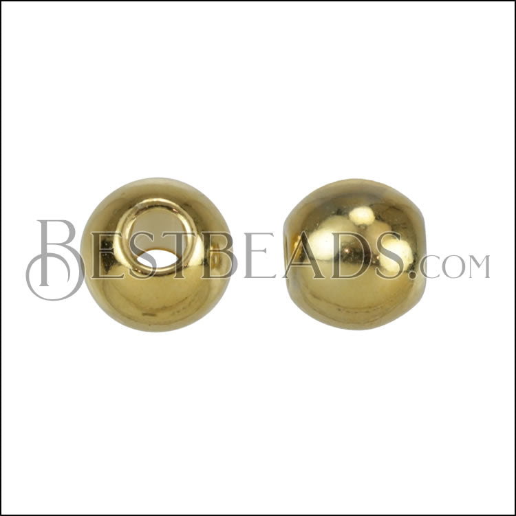 6mm Brass Ball Bead SHINY GOLD - 10 pcs