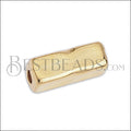 2mm round ORGANIC TUBE Bead GOLD - 10 pcs