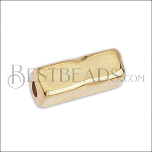 2mm round ORGANIC TUBE Bead GOLD - 10 pcs