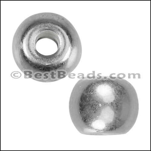2mm round CLASSIC 7mm bead BRIGHT SILVER - 10 pcs