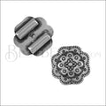3mm round DOUBLE DOILY bead ANT SILVER - 10 pcs