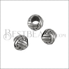 4mm round MONKEY'S FIST bead ANT SILVER - 10 pcs
