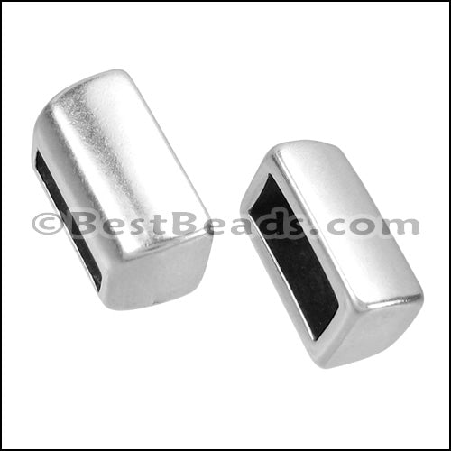 10mm flat LOOP BAR slider ANT SILVER - 10 pcs