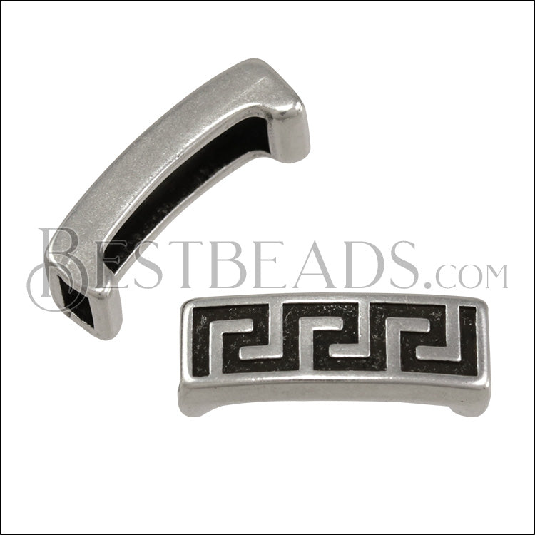 3mm flat MEANDER slider ANT SILVER - 10 pcs