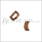 5mm flat CRIMP CRESCENT slider ANT COPPER - 10 pcs