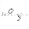 5mm flat CRIMP CHEVRON slider ANT SILVER - 10 pcs