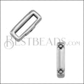 10mm flat CRIMP CROSSHATCH ENDS slider ANT SILVER - 10 pcs
