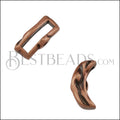10mm flat CRIMP HAMMERED CRESCENT slider ANT COPPER - 10 pcs