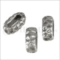 10mm flat RUSTIC ROUNDED slider ANT SILVER - 10 pcs