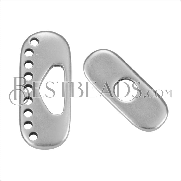 MINI 9 - Hole Toggle Clasp ANT SILVER - 10 pcs