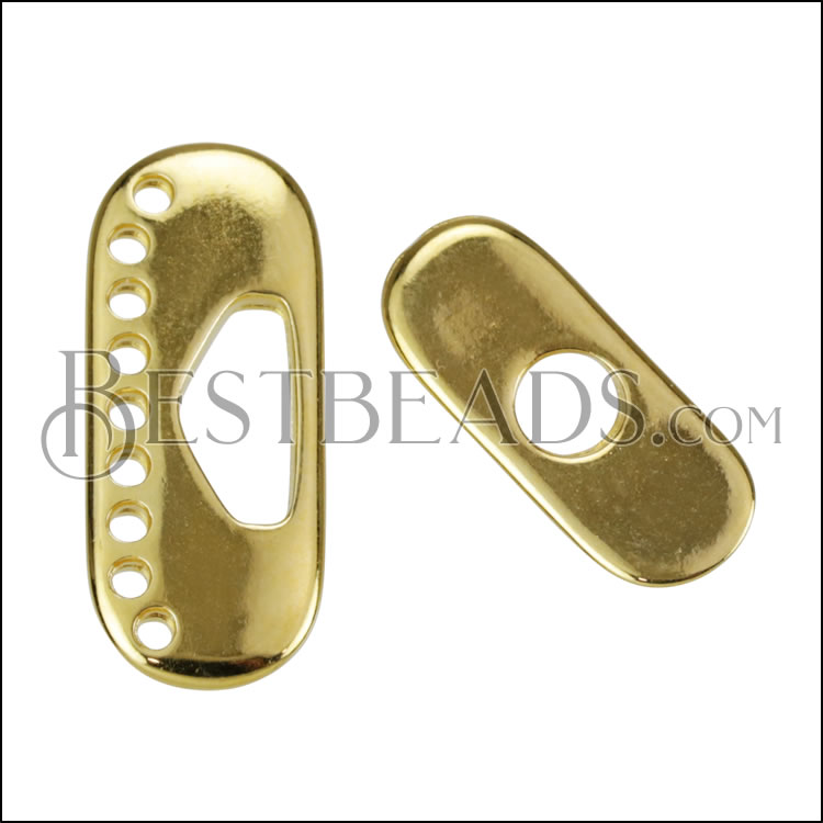 MINI 9 - Hole Toggle Clasp SHINY GOLD - 10 pcs
