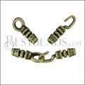 1.5mm CRIMP HOOK + LOOP clasp ANT BRASS - 10 clasps