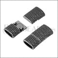 10 x 4.5mm OVAL DOTTED magnetic clasp ANT SILVER - 10 pcs