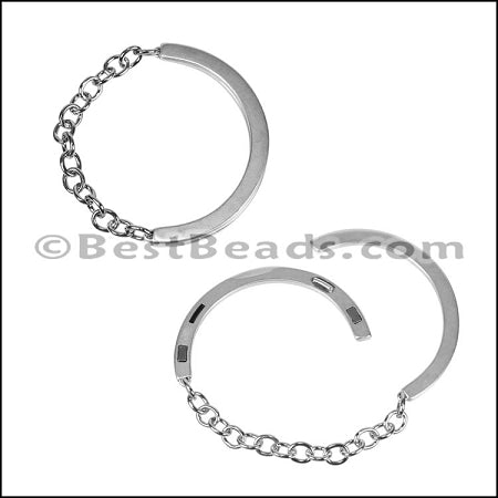 THIN CRESCENT magnetic clasp ANT SILVER - 5 clasps