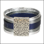 20mm flat DAMASK magnetic clasp ANT SILVER - 5 pcs