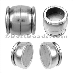 10mm round MAGNETIC clasp ANT SILVER - 5 clasps