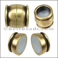 10mm round MAGNETIC clasp ANT BRASS - 10 clasps