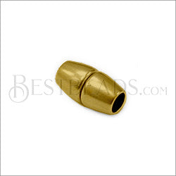 4mm round SMOOTH BARREL magnetic clasp ANT BRASS - 10 pcs