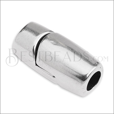 4mm round BASIC magnetic clasp ANT SILVER - 10 pcs