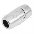 5mm round BASIC magnetic clasp ANT SILVER - 5 pcs