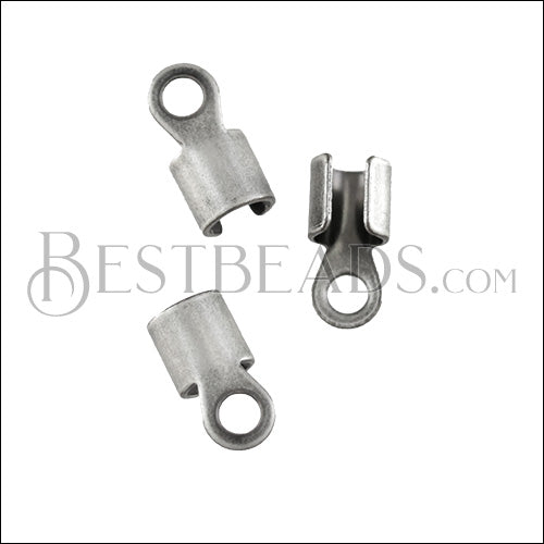 3mm Round Smooth End Clamp ANT SILVER - 72 pcs