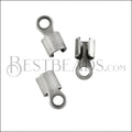 3mm Round Smooth End Clamp ANT SILVER - 72 pcs