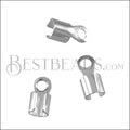 3mm Round Smooth End Clamp SILVER PLATE - 72 pcs