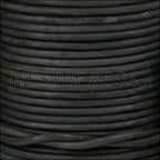 2mm round Indian leather - ANTIQUE LT BLACK - 25m SPOOL