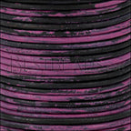 2mm round Indian leather - PINK & BLACK - 25m SPOOL