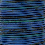 2mm round Indian leather - BLUE & GREEN - 25m SPOOL