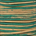 2mm round Indian leather - TURQUOISE & NATURAL - 25m SPOOL