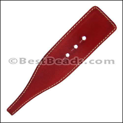 6in Leather Cuff Bracelet KIT - Customized - Red / Pyramid Stud