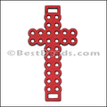 Laser Cut Leather Cross RED - 10 pcs