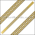 10mm Flat LASER CUT Leather Style 6 GOLD - piece