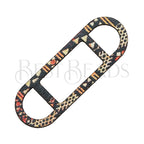 10mm flat LEATHER FRAME - STYLE 1 - TRIBAL - 5 pcs
