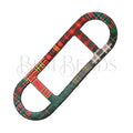 10mm flat LEATHER FRAME - STYLE 1 - PATCHWORK - 5 pcs