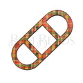 10mm flat LEATHER FRAME - STYLE 2 - YELLOW/ORANGE PLAID - 5 pcs