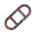10mm flat LEATHER FRAME - STYLE 2 - FIREWORKS - 5 pcs