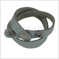 Leather DOUBLE STRAP wrap bracelet GREY