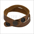 Leather DOUBLE STRAP wrap bracelet METALLIC ANTIQUE COPPER