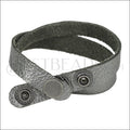 Leather DOUBLE STRAP wrap bracelet METALLIC ANTIQUE SILVER