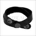 Leather DOUBLE STRAP wrap bracelet BLACK