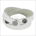 Leather DOUBLE STRAP wrap bracelet WHITE