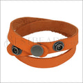 Leather DOUBLE STRAP wrap bracelet CREAMSICLE