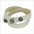 Leather DOUBLE STRAP wrap bracelet CREAM